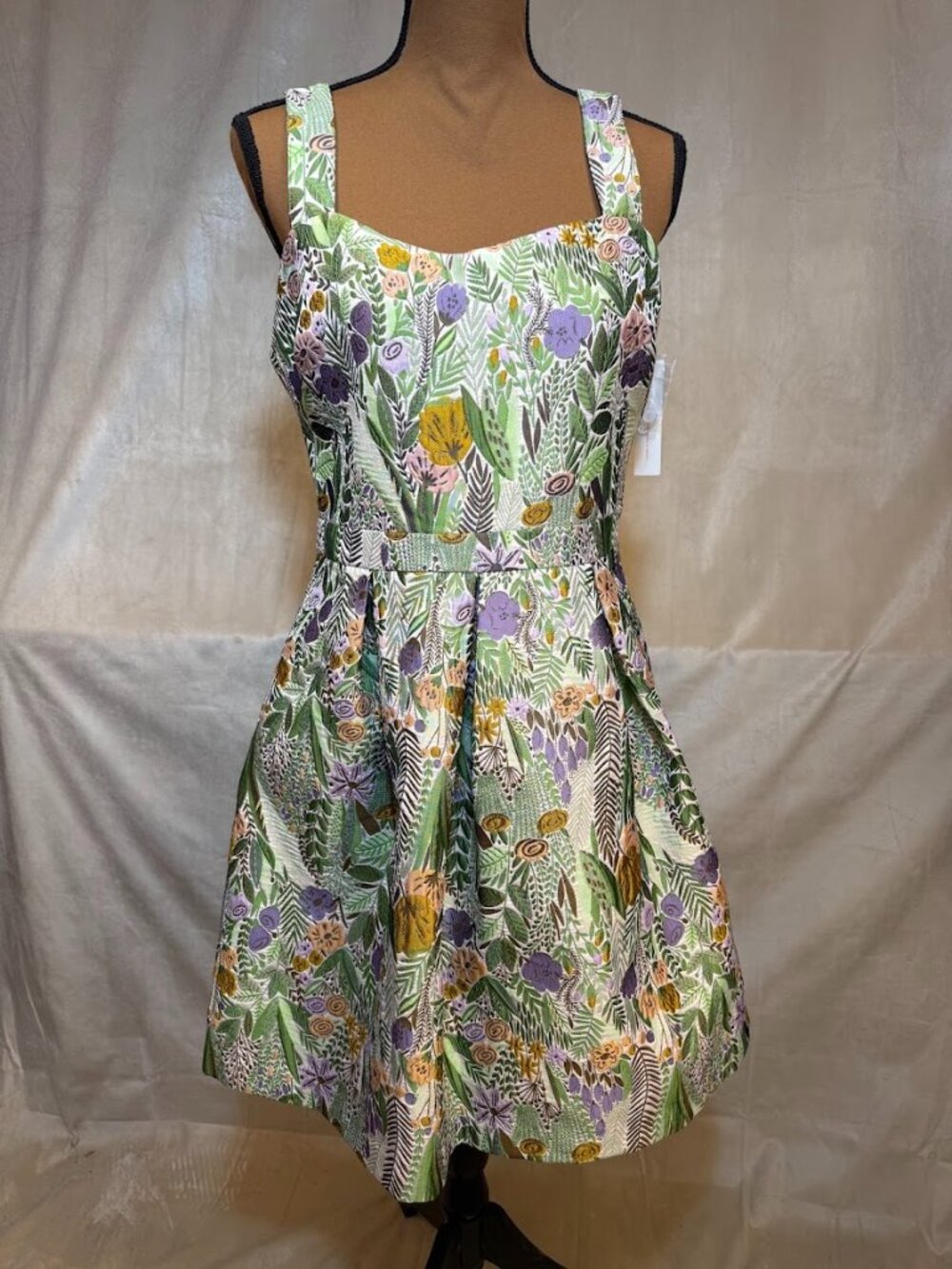 ModCloth A Spring Garden Fling Floral Jacquard Dress NWT Size 10 Pockets